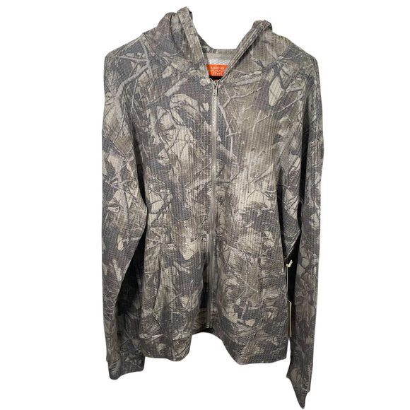 Negative Space Full Zip Camo Waffle Knit Hoodie Mens Large Sweashirt New NWT - Picture 1 of 6